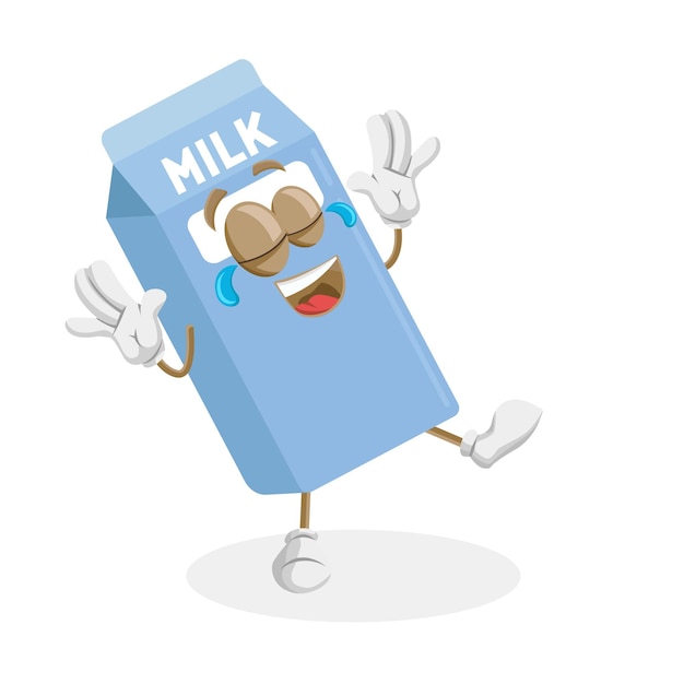 milk logo mascot happy pose