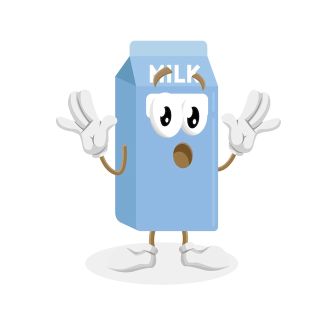 milk logo mascot surprise pose
