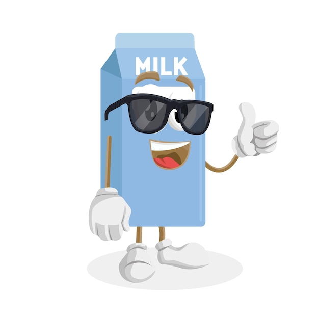 milk logo mascot thumb pose