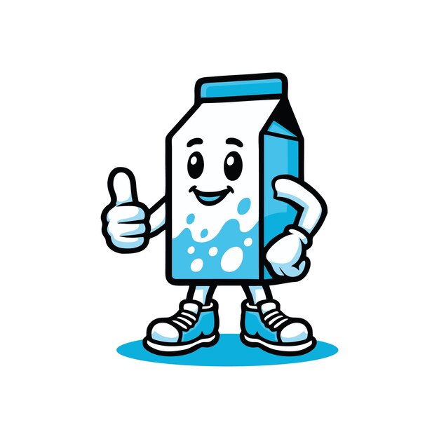 Vector milk mascot logo design illustration
