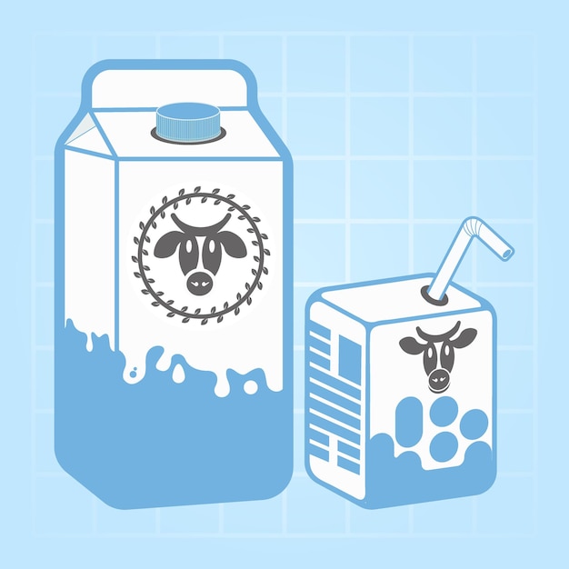 Vector milk packaging sticker vector illustration