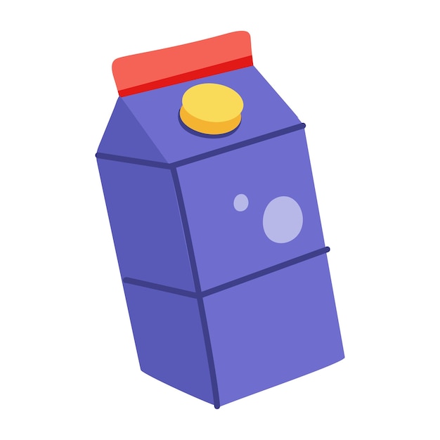 Milk packet hand drawn icon vector