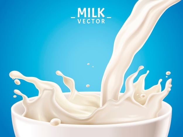 L'illustrazione realistica del latte può essere utilizzata come elementi di design