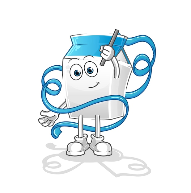 Milk Rhythmic Gymnastics mascot. cartoon vector
