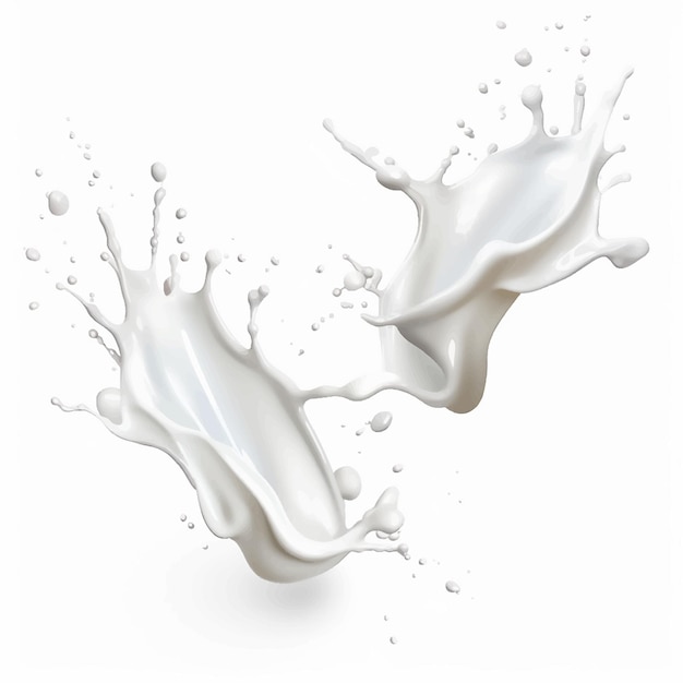 Vector milk set collection swirl purity drip splashing fluid smooth spray falling shake flow cut out wave