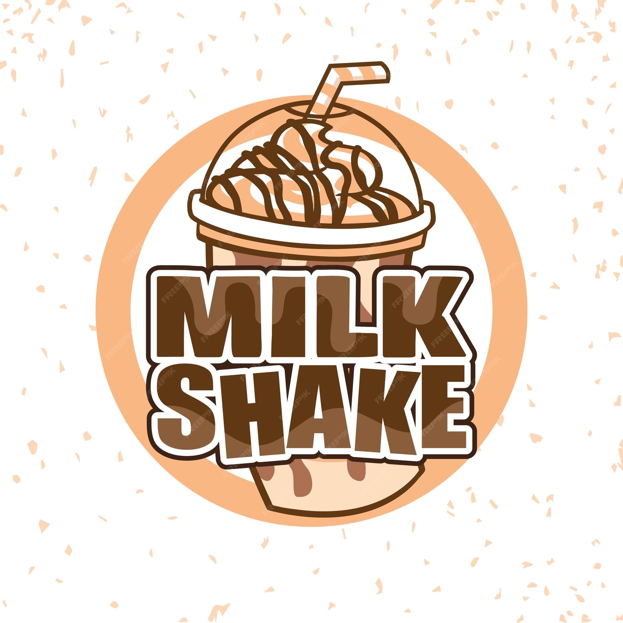 Premium Vector  Milk shake cups logo design