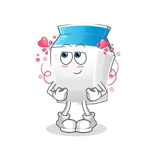 Milk shy vector. cartoon character