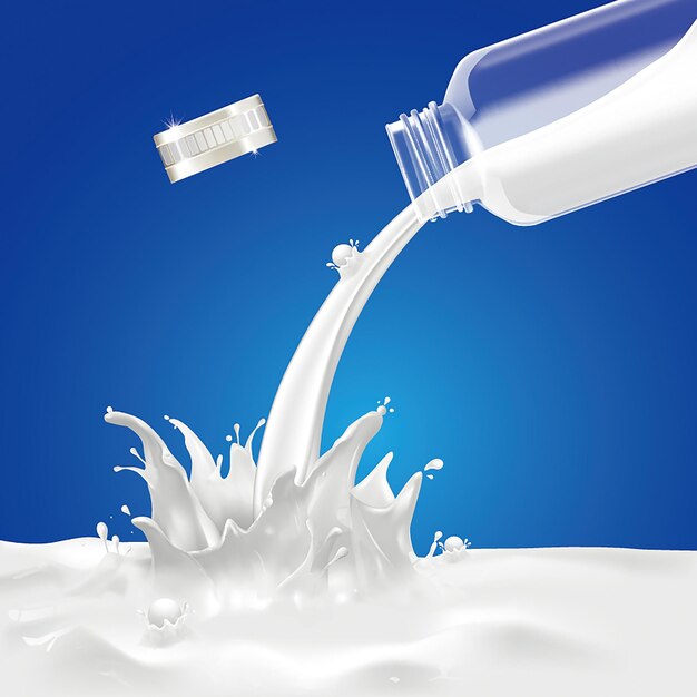 Vector milk soy yogurt splashing vector concept