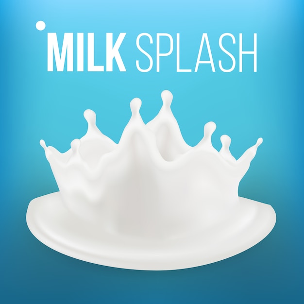 Milk splash on blue