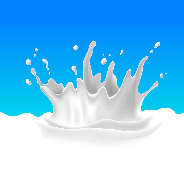 Milk splash concept background. Realistic illustration of milk splash  concept background for web 