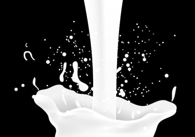 Milk splash isolated on black background