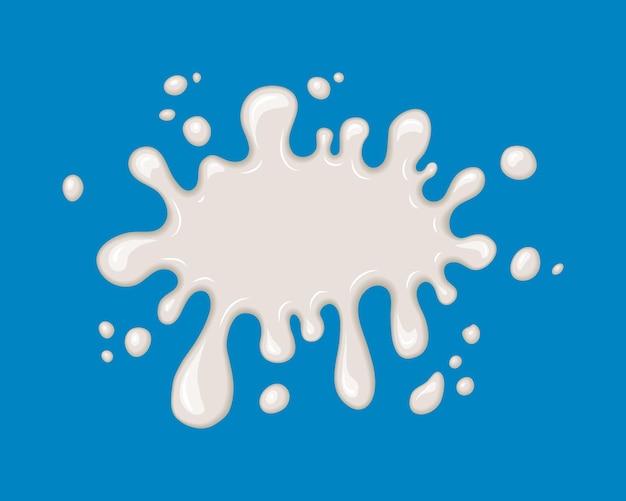 Milk splash isolated on blue