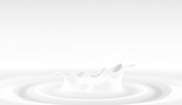 Вектор Всплеск молока на белом