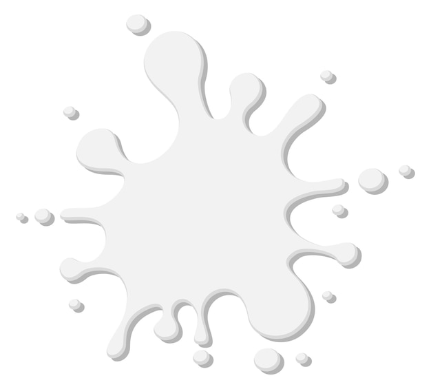 ミルク スプラッシュ ホワイト ペイント ロゴ 液体形状