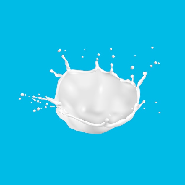 Milk splashes on blue