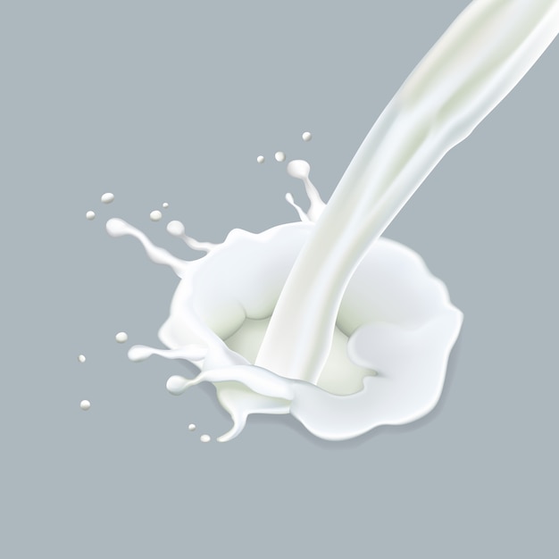 Milk splashes isolated