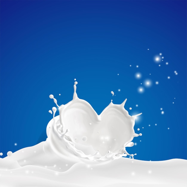 Milk Splashsplashing milk isolated on blue background