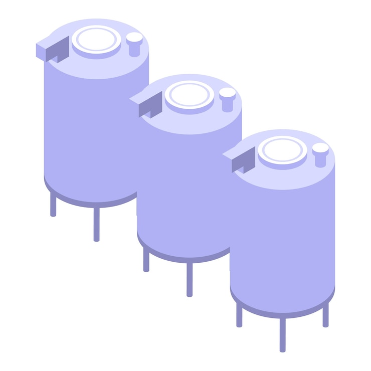 Vector milk storage tanks icon isometric of milk storage tanks vector icon for web design isolated on white background