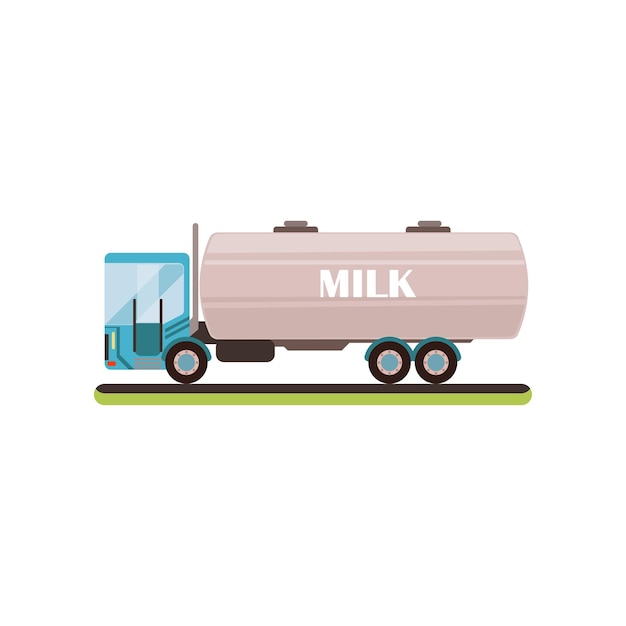 Milk tanker truck vector Illustration isolated on a white background