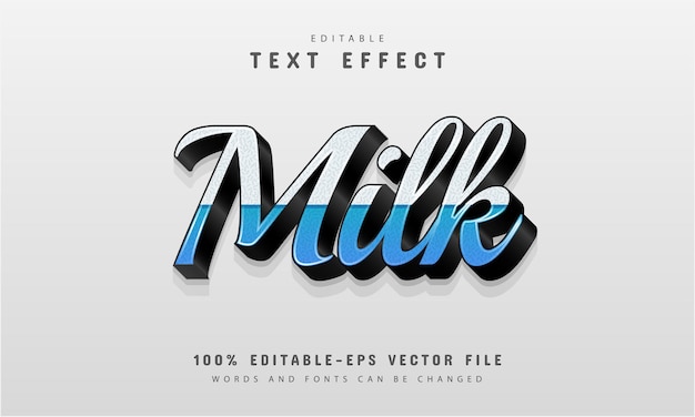 Milk text effect editable