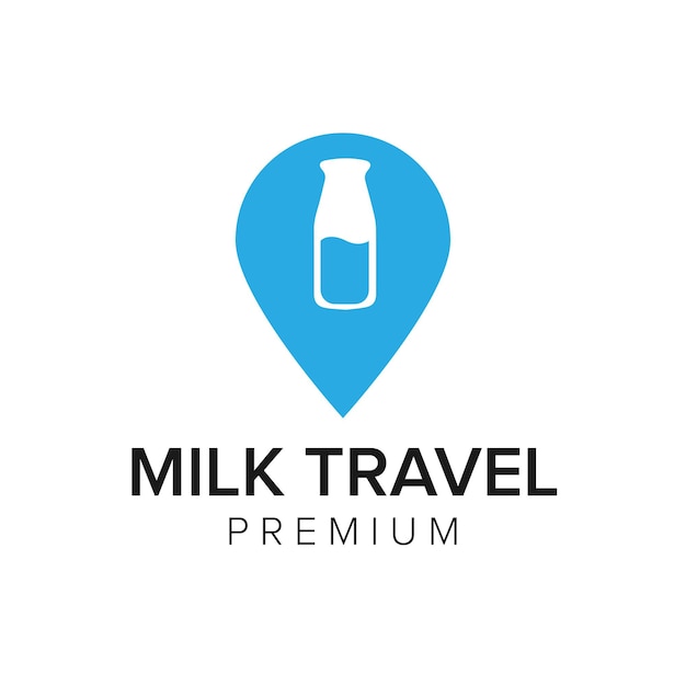 Milk travel logo icon vector template