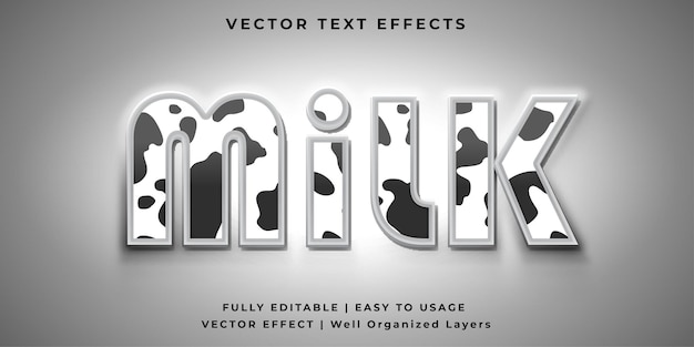 Milk vector text effect