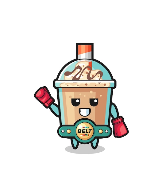 Vector milkshake boxer mascot character