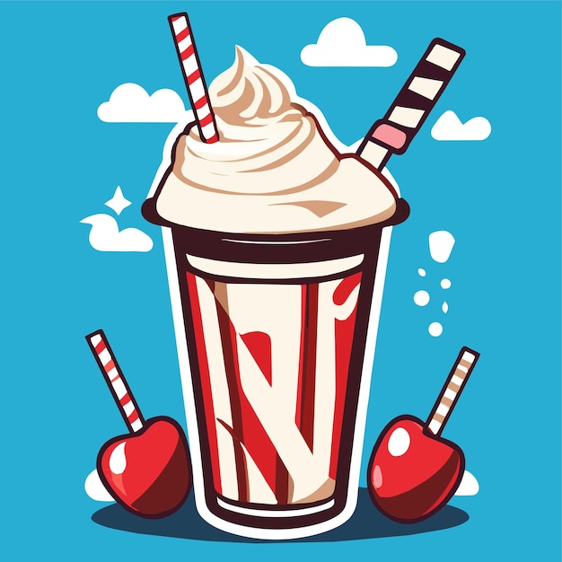 Milkshake met marshmallow vector illustratie