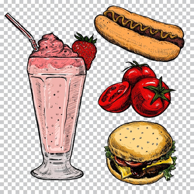 Milkshake milkshake milkshake milkshake milkshake, een milkshake, hotdog, milkshake, tomaat png PNGEgg