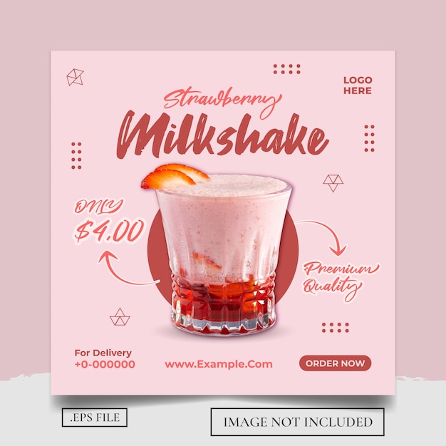 Milkshake Social Media Template