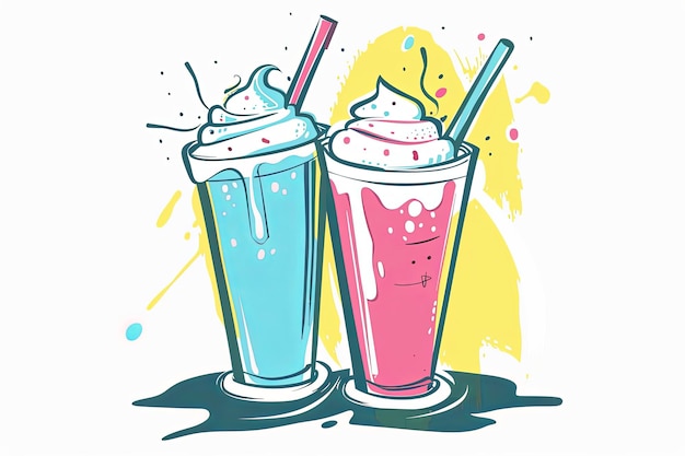 Vector milkshake vector illustratie retro stijl