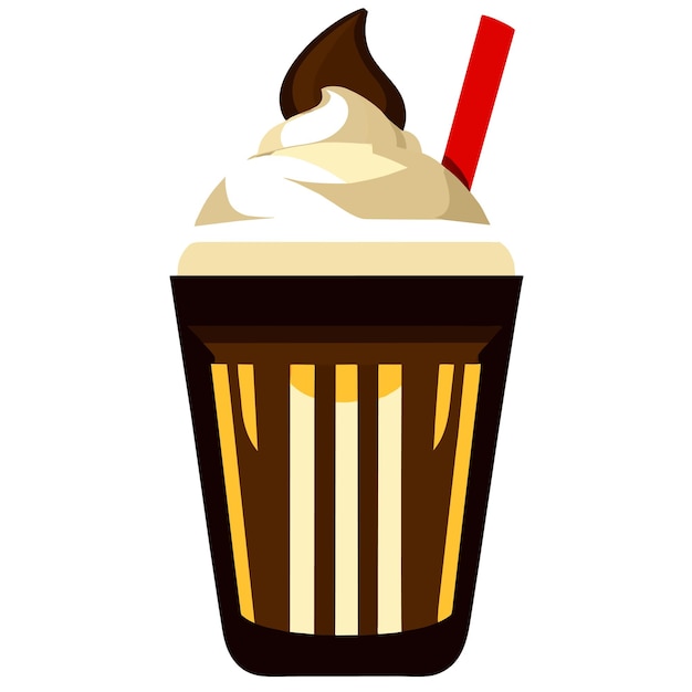 Vector milkshake with marshmallow vector illustration