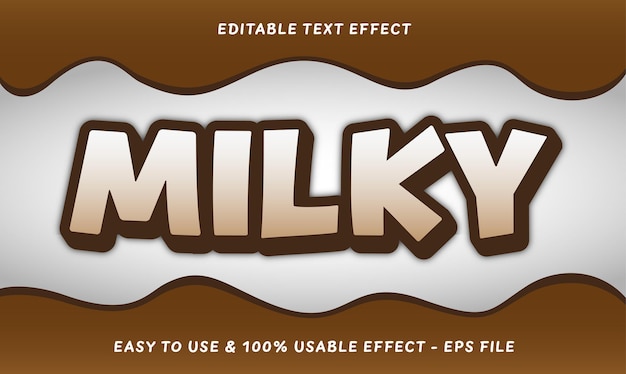 Vector milky editable text effect