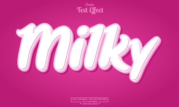 milky modern cartoon editable text effect design