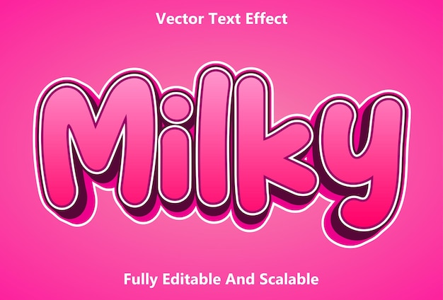 Milky text effect with pink color editable