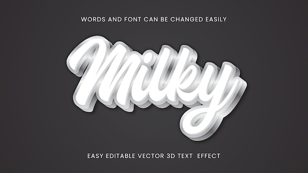 milky vector editable text style design