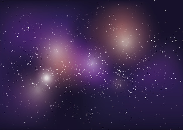 Vector milky way galaxy background with stars and nebula.