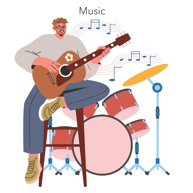 Millennial Hobbies Flat Vector Illustration