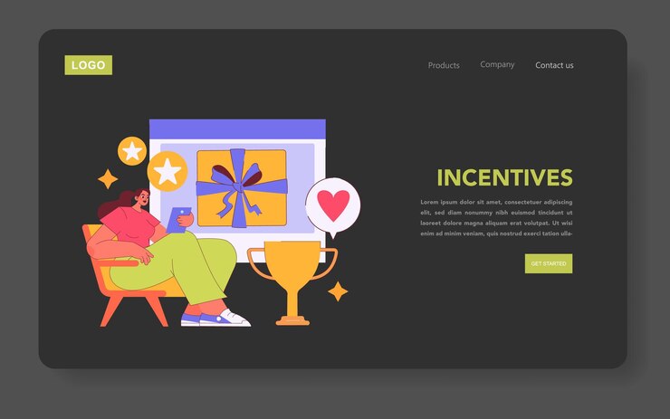 Vector millennial relaxing with rewards on screen depicting online incentives and virtual benefits comfort