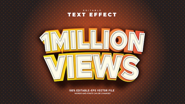 Million Views Editable text effect