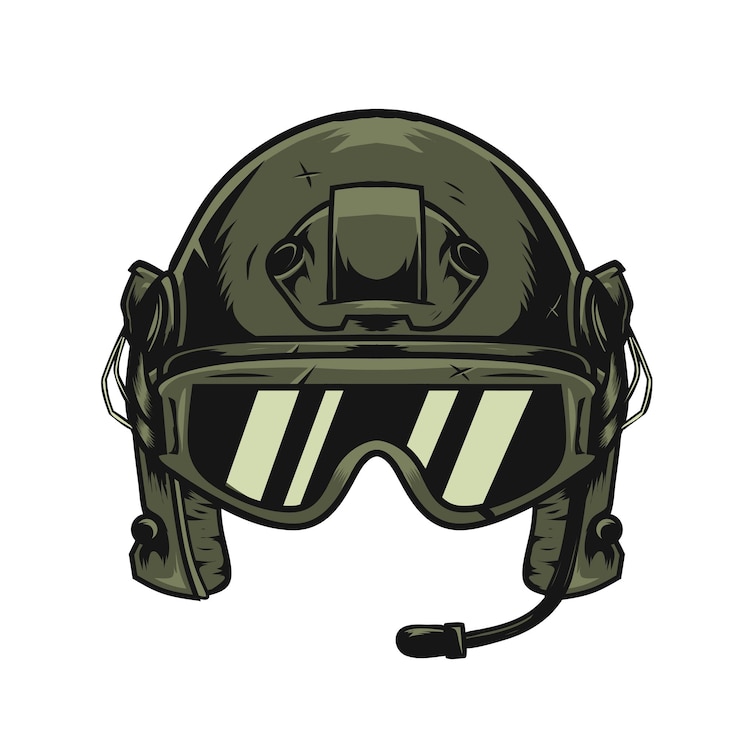Vector millitary helmet vector illustration