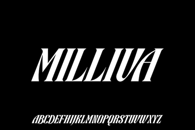 milliva luxe moderne lettertype alfabetische vector set