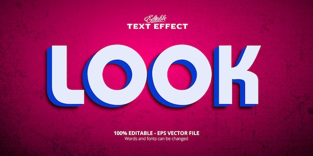 Mimimal style editable text effect, Look text