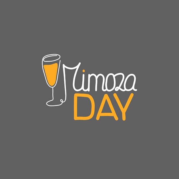 Mimosa dag vectorillustratie. Gemengd drankje met jus d'orange.