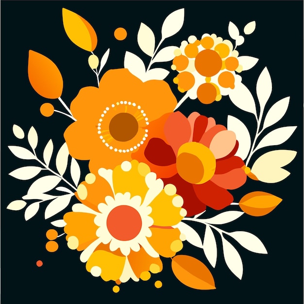 mimosa floral flower vector illustration