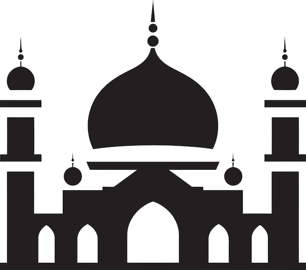 Minaret Majesteit Moskee Icon Vector Moskee van Rust Emblematisch ontwerp