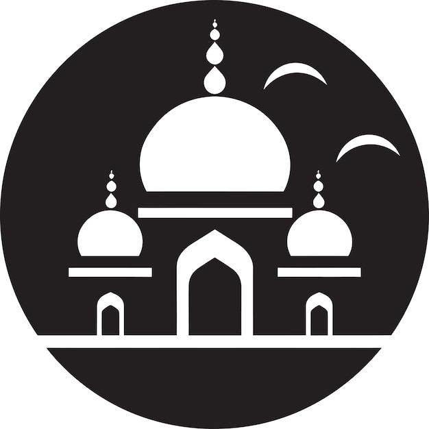 Minaret Majesteit Moskee Logo Design Moskee van de Rust Iconisch embleem