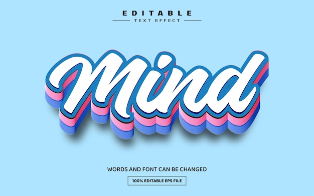 Mind 3D editable text effect template