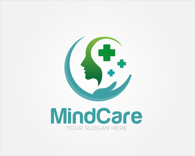 логотип mind care проектирует простой современный логотип для медицинской службы и клиники