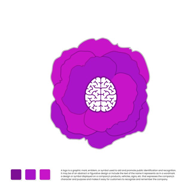 マインドフラワーアイコン紫のロゴデザイン